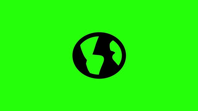 Dynamic 4K resolution asset showing a western hemisphere earth globe silhouette featuring North and South Americas map bouncing. Playful popup transition.