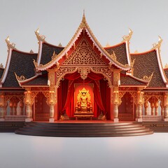 Obraz premium Traditional Indonesian Cultural Festival Stage in 3D