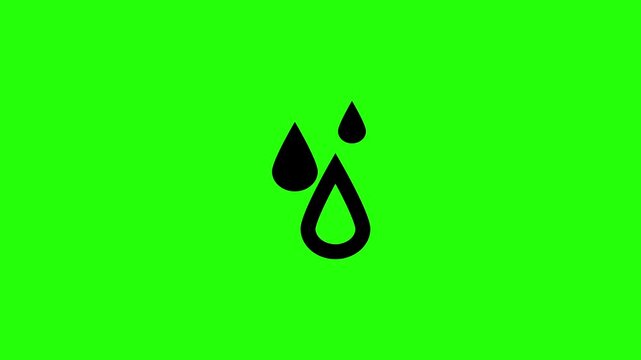 High quality 4K video showing minimalist pure water raindrops liquid droplets silhouette bouncing fluidly. Creative asset for ecology climate layout.
