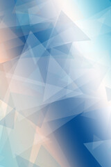 Fototapeta premium Abstract low-poly style geometric shapes in calming blue tones with soft light create a modern tech backdrop with plenty of clean space for text.