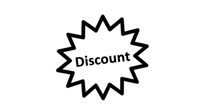 Discount Starburst Sticker - Sale Offer Sign Isolated on White Background