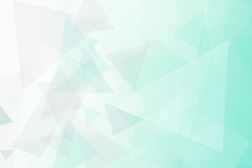 Fototapeta premium A mint and aqua low-poly geometric backdrop with a smooth white glow, offering a fresh calm feel for marketing, apps, and presentation slides.