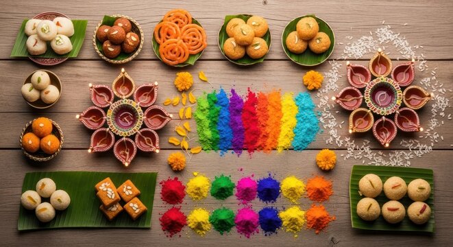 Delicious chocolate easter eggs and fresh flowers are arranged as a festive dessert decoration on a rustic wooden background