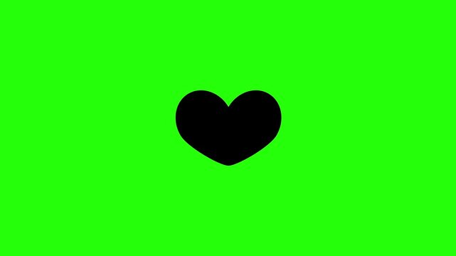 High definition 4K clip of a classic pure love heart silhouette representing romance and passion bouncing cleanly on layout. Tactical popup dating app icon.