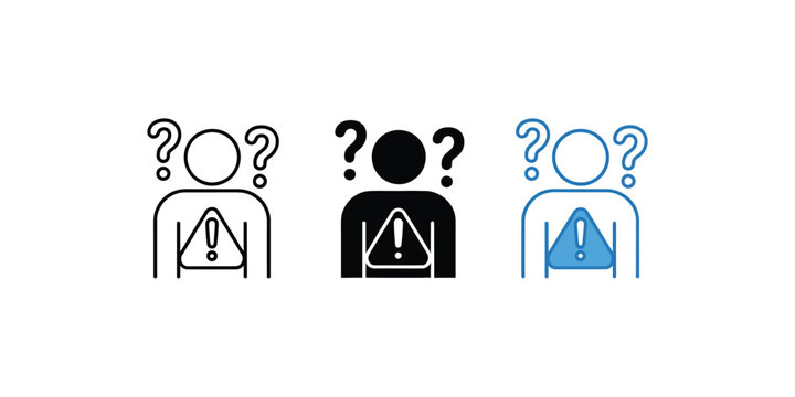 Problem icon vector set featuring multiple style collection of warning error and issue symbols for troubleshooting concept support interface design and business analytics visualization