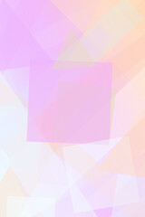 Obraz premium Pastel pink geometric triangles and rectangles overlap with a gentle glow, creating a light, modern abstract background for seasonal greetings and web design.