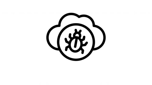 cloud computing minimalist stroke animation