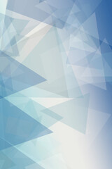 Obraz premium A clean abstract low-poly triangle composition in light blues and white, offering a bright modern space for headings, posters, and corporate slide layouts.