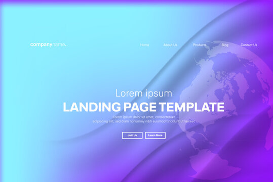 PrintAbstract modern technology Landing page template, flowing line digital technology, smooth particle wave, big data techno design concept background wallpaper, Annual reports, flyer, poster, cover.