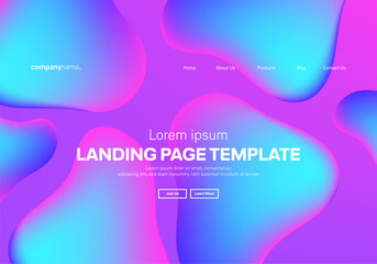 Obraz premium PrintAbstract modern technology Landing page template, flowing line digital technology, smooth particle wave, big data techno design concept background wallpaper, Annual reports, flyer, poster, cover.