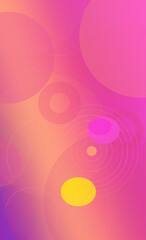 Obraz premium Vivid hot-pink abstract design with overlapping translucent circles, soft lens haze, and delicate spiral arc rings, ideal for energetic event banners.