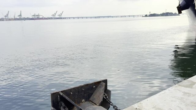 ships, port, berth, mooring ropes.