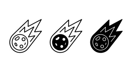 Meteor Icons, Comet Symbols, Space Objects, Celestial Body Vector Graphics © VECTOR STORE