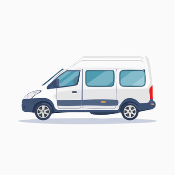 White Minivan Illustration