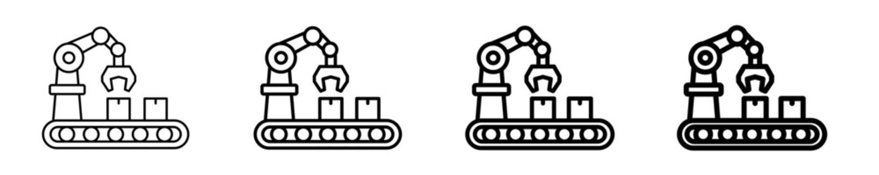 Production Line Icon Set Different Style Collection