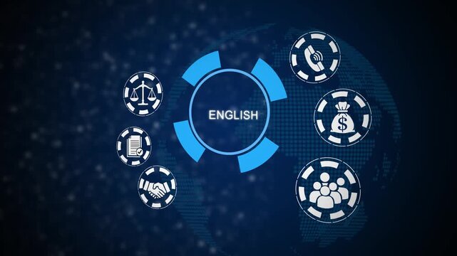 English language learning animation global communication symbols motion international symbols education animation