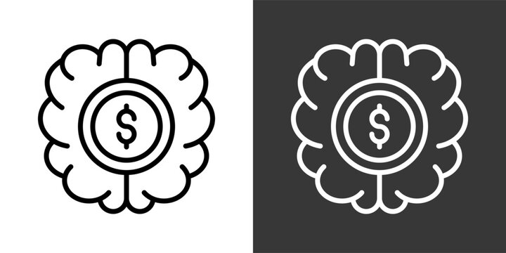Brain Black And White Icon Set Collection Pack Vector Illustration