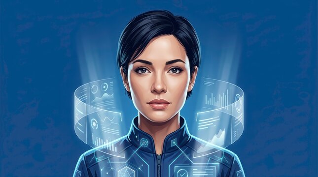 Futuristic Woman Interface | AI Medical Specialist Concept
