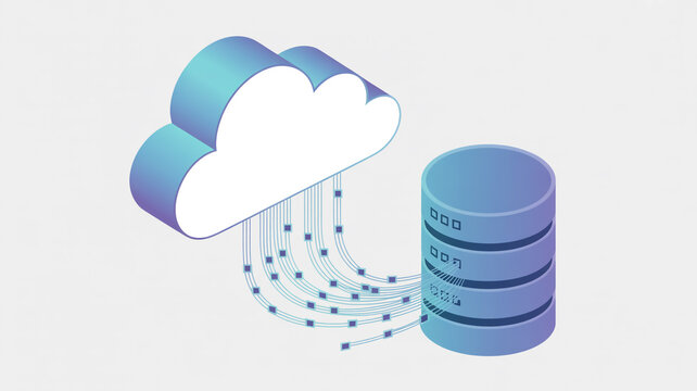 Isometric cloud computing data transfer to database server