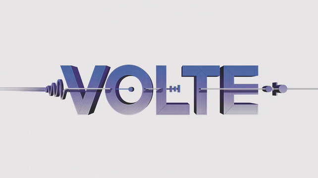 Volte with sound wave and clean white background audio