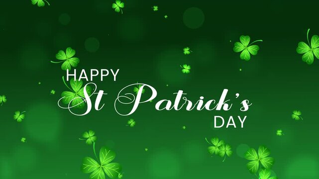 Green shamrock background for st. Patricks day celebrations, featuring lucky clovers. Perfect for festive designs, decor, art, and social media.