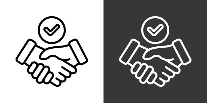 Trust White And Black Icon Set Multiple Style Collection Pack Vector Illustration