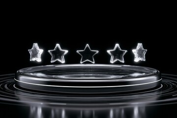 Obraz premium Futuristic star rating above product podium