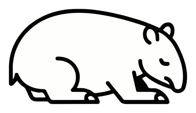 Sleeping malayan tapir side view flat vector. Generative AI