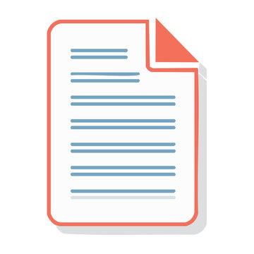 Flat design icon of a document with text