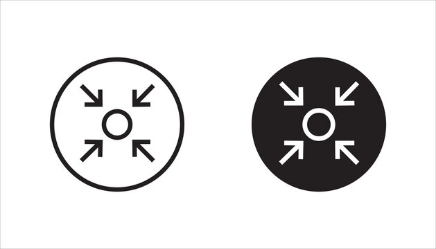 Modern expansion arrows icon set featuring resize, zoom out, scaling, and outward direction symbols in outline and solid styles. Suitable for user interface design, web applications, mobile apps, and 