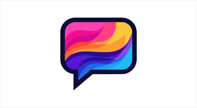 Colorful Abstract Speech Bubble Logo Design.