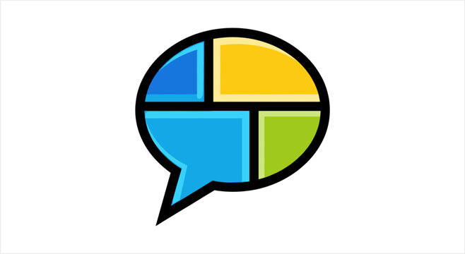 Colorful Speech Bubble Icon Representing Communication and Ideas.