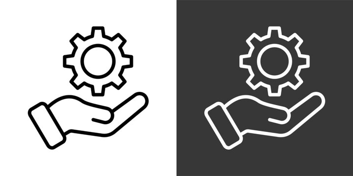 Maintenance White And Black Icon Set Multiple Style Collection Pack Vector Illustration