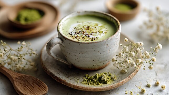 Healthy Matcha Latte / 健康的な抹茶ラテ