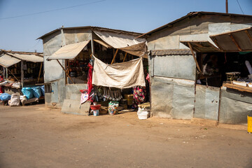 Obraz premium Vendor stalls at a downtown market in Asmara, Eritrea