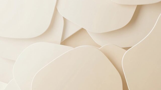 Abstract beige layered shapes background with smooth rounded edges and soft shadows for modern design