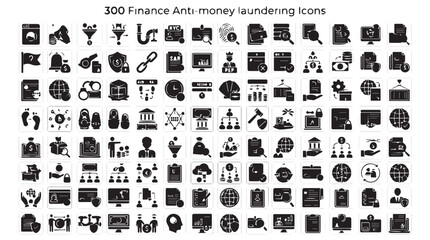 Fototapeta premium Finance Anti-money Laundering Icons Set