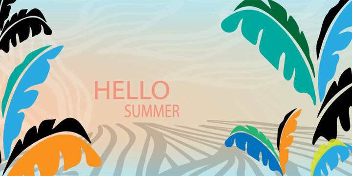 Latar Belakang Hello Summer Warna Cerah Tropis &ndash; Hasil Modifikasi, EPS10