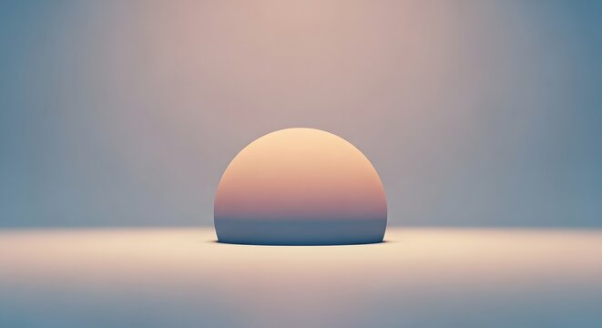 Minimalist Abstract Sun Sphere on Soft Gradient Background in Calm Atmosphere