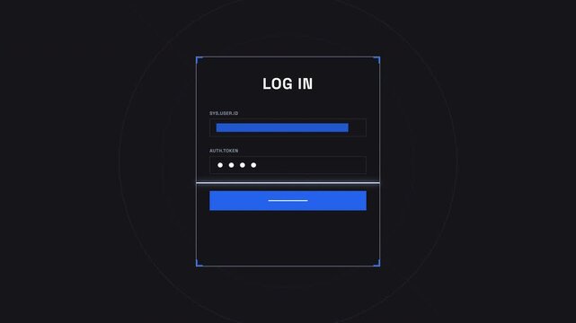 User Login Interface Design, Digital Authentication, Technology, UI/UX, Dark Mode, Screen View, Modern Concept