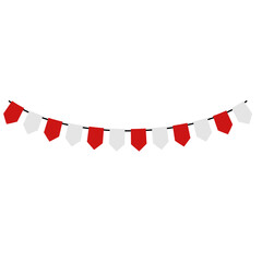 Obraz premium Red and White Bunting Garland