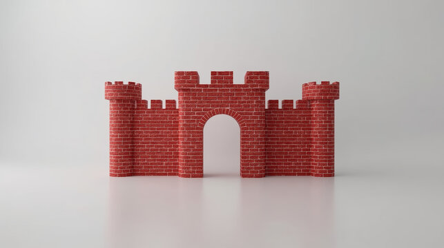Red brick fortress gate red brick fortress gate arch battlement tower castle wall moat