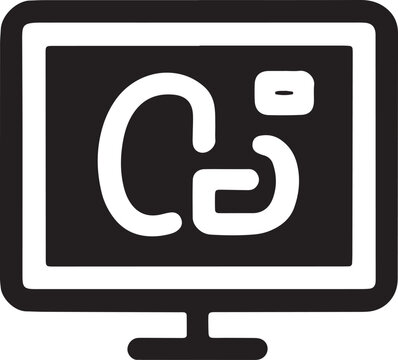 C sharp programming language icon on a computer monitor representing software development technology and coding