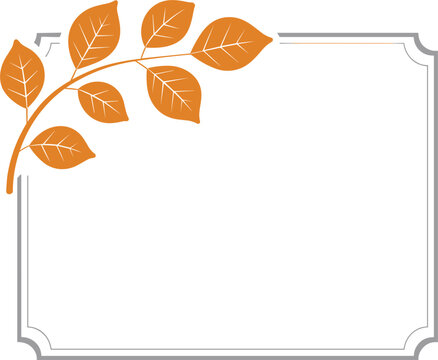 Elegant autumn leaves corner frame vector, simple thanksgiving border template for wedding invitation background