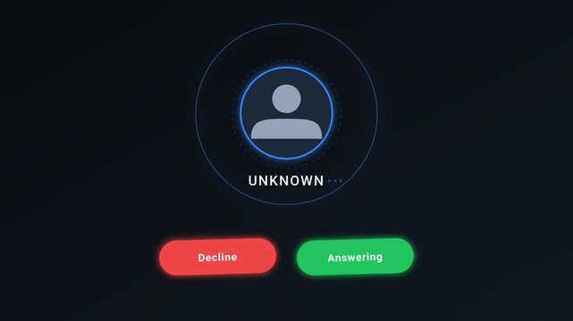 Unknown caller screen, mobile phone interface