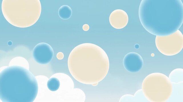 ゆめかわいいブルー&times;クリーム泡立つ背景