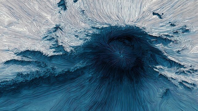 Dark blue ink swirl explosion on white background