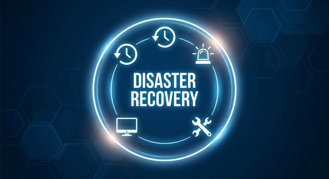 Disaster recovery concept,an organization plan to protect its IT systems and data from disasters and recover quickly to minimize new