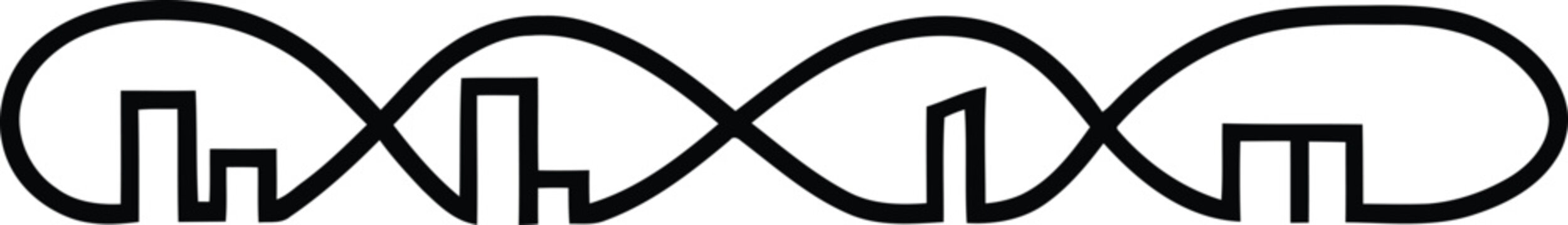 Abstract infinity loop cityscape architecture development minimal outline future graphic design