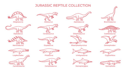 Jurassic Reptile Collection: Dinosaur Illustrations and Prehistoric Animals © ijo